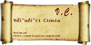 Vásári Cinnia névjegykártya